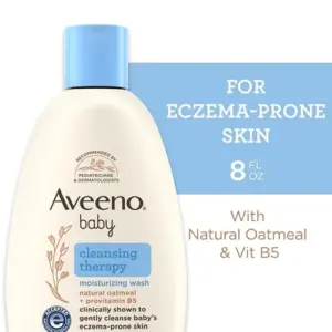 Aveeno Infant Baby Cleansing Therapy Moisturizing Bath Body Wash | Oatmeal | 8 Ounce (2 Pack)