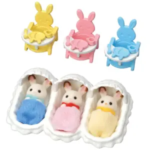 Calico Critters Triplets Care Set | Dollhouse Playset with 3 Figures & Accessories