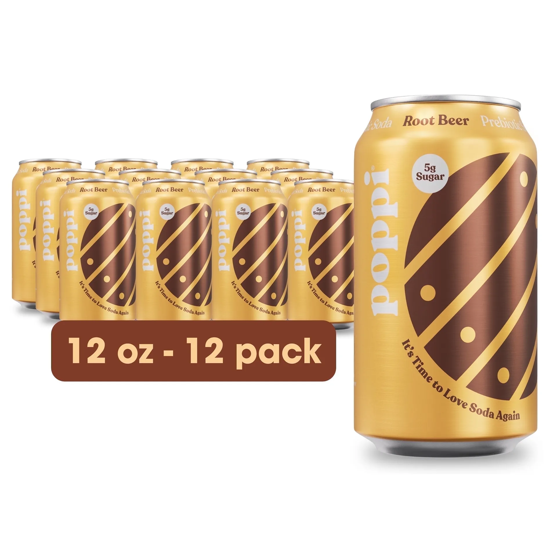 Poppi Root Beer Prebiotic Soda | 12 Ounce | 12 Pack Cans