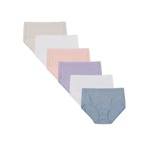 Hanes Womens Underwear Briefs | 6-Pack | Pure Comfort Organic Cotton Brief Panties | Full Coverage | 9 (2XL) | Assorted