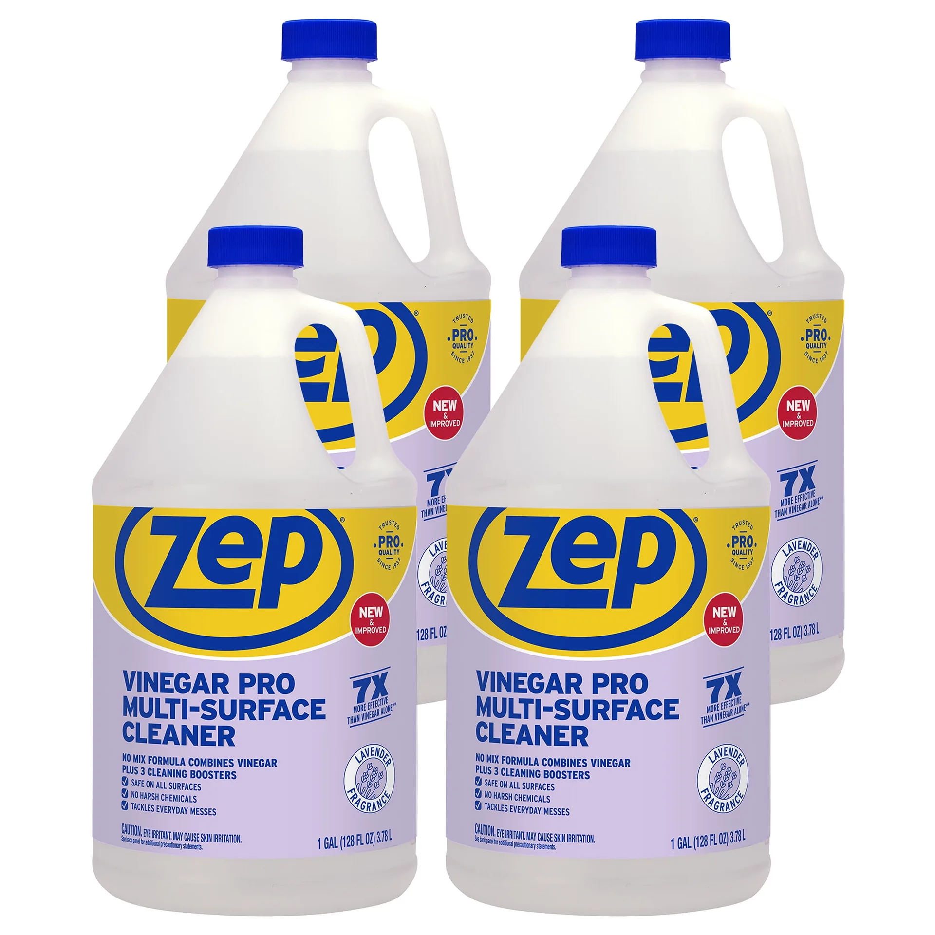 Zep Vinegar Pro Multi-Surface Cleaner | 1 Gallon (Case of 4) | R48410 | 7x More Effective than Vinegar Alone