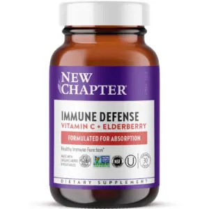 New Chapter Immune Defense Vitamin C + Elderberry | One Daily Tablet for Healthy Immune Support | 30 Veg Tabs