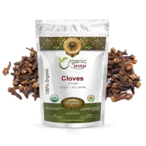 Organic Way Hand Selected Cloves Whole (Syzygium Aromaticum) | Adds Flavour and Aroma | Organic and Kosher Certified | Raw | Non GMO and Gluten Free | USDA Certified | 1 lbs / 16 Ounce