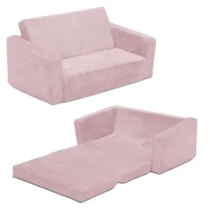 Perfect Sleeper Extra Wide Convertible Sofa to Lounger | Comfy 2-Inch-1 Flip Open Couch/Sleeper for Kids | 30-inches Wide | Pink
