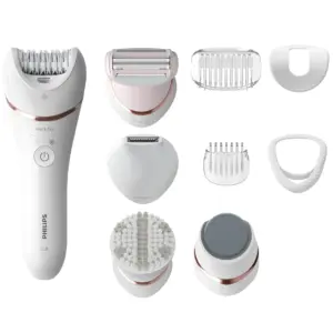 Philips Epilator Series 8000 5 Inch 1 Shaver For Women | Trimmer | Pedicure & Body Exfoliator with 9 Accessories | BRE740/14