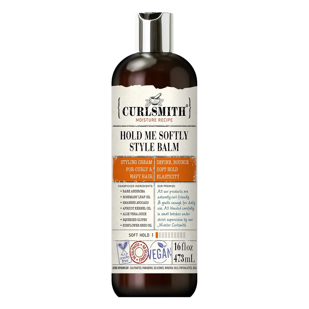 Curlsmith | Sujetame Balsamo Suavemente | Crema Vegana Suave para Cabello Ondulado y Rizado | Aspecto Natural (16oz) | 16 fl Ounce
