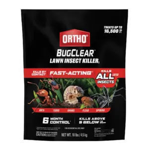 Ortho BugClear Lawn Insect Killer1 | Kills Ants | Fleas | Ticks | Grubs & Spiders | 10 lb. | Single | 10 lbs