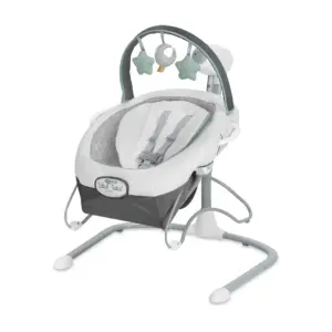 Graco Soothe 'N Sway LX Baby Swing with Portable Bouncer | Derby Grey | Infant