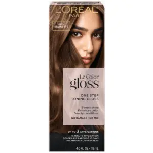 L'Oreal Paris Le Color Gloss One Step Toning Gloss Hair Color | 5 Rich Brunette | 4 fl Ounce | 1.0