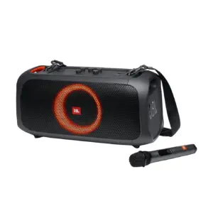 JBL PartyBox On-The-Go | Portable party speaker with built-Inch lights & wireless mic | Black