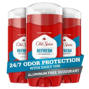 Old Spice Aluminum Free Deodorant for Men | High Endurance Refresh | 3 Ounce each | Pack of 3