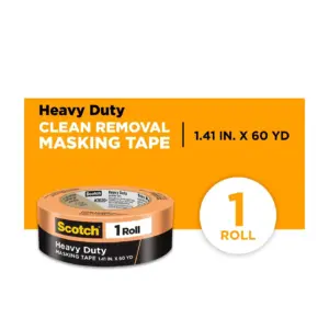 Scotch Heavy Duty Masking Tape | 1.41 Inch x 60.1 yd | Orange | 1 Roll | Single