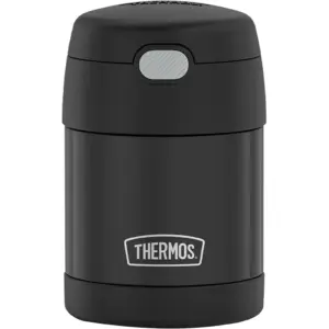 Thermos F31101BK6 16-Ounce Funtainer Vacuum-Insulated Stainless Steel Food Jar with Folding Spoon (Black Matte)
