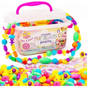 Just My Style Make and Believe Unicorn Pop Beads | 500+ Snap-Together | DIY | Bead Kit for Girls | Jewelry Set | Great Travel and On The Go Activity for Kids Ages 4 | 5 | 6 | 7