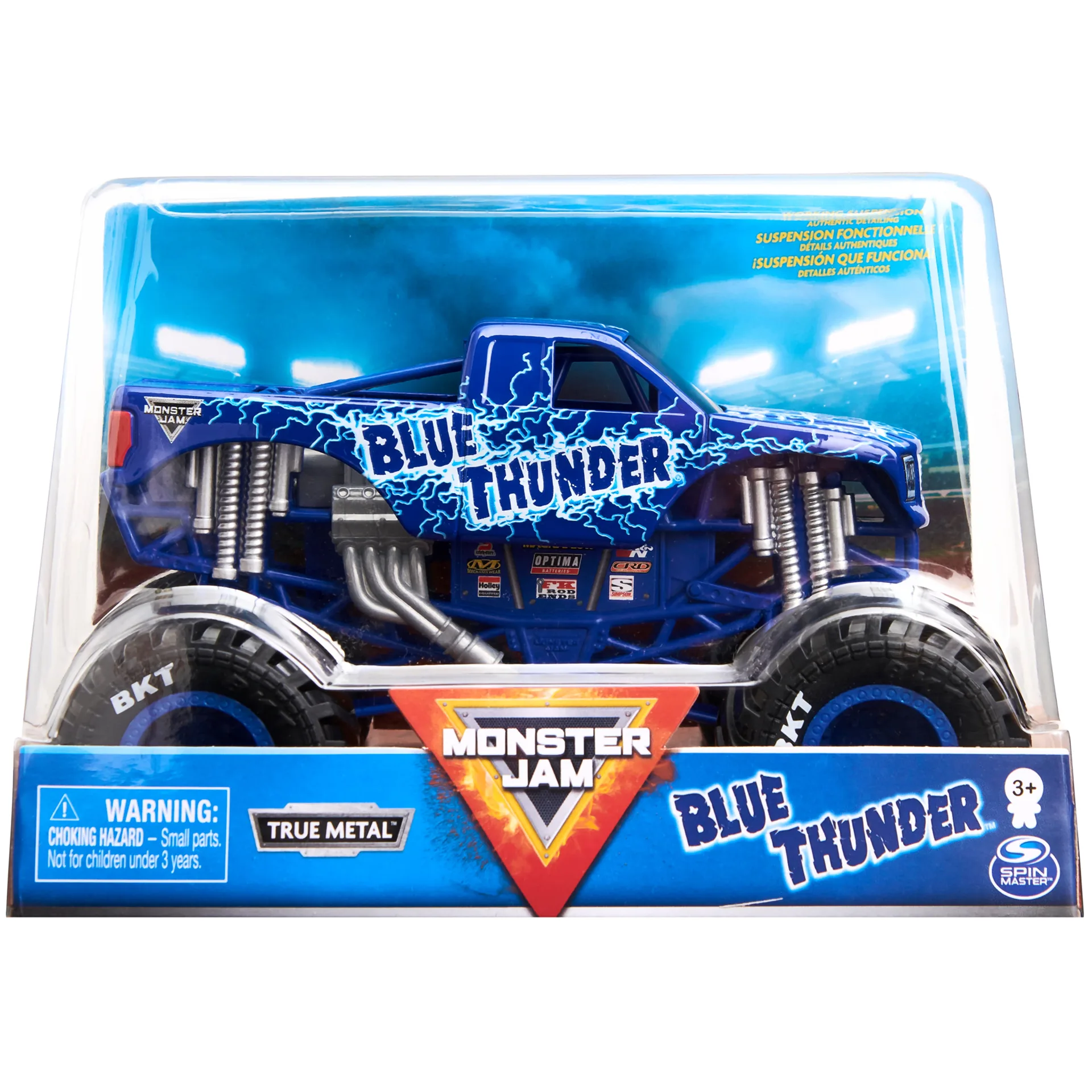 Monster Jam | Official Blue Thunder Monster Truck | Collector Die-Cast Vehicle | 1:24 Scale