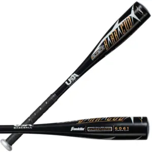 Franklin Sports Barracuda Youth Teeball Bat | Aluminum Kids Bat | Drop-11 24in./13oz | 24 Inch | Black/Gold