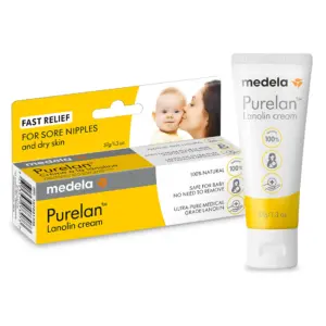 Medela Purelan Lanolin Cream for Breastfeeding 100% All Natural Safe for Mom & Baby | 101041777 | 1.3 Ounce