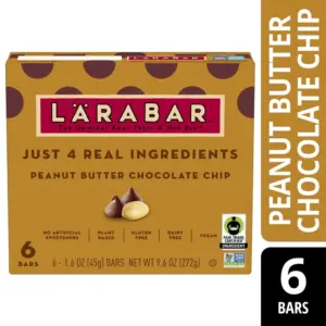Larabar Peanut Butter Chocolate Chip | Fruit & Nut Bars | Gluten Free | Vegan | 9.6 Ounce | 6 Count | Single