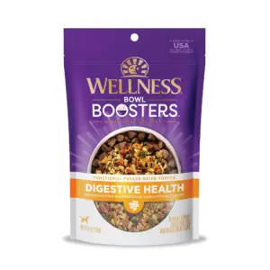 Wellness Bowl Boosters Functional Freeze-Dried Dog Food Topper | Digestive Health | 4 Ounce Bag