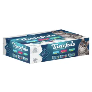 Blue Buffalo Tastefuls Natural Flaked Wet Cat Food Variety Pack | Tuna | Chicken and Fish and Shrimp Entres Inch Gravy 5.5-Ounce Cans (12 Count | 4 of Each)