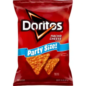 Doritos Nacho Cheese Tortilla Snack Chips,Party Size | 14.5 Ounce Bag