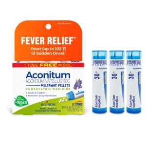 Boiron Aconitum Napellus 30C Bonus Pack | Homeopathic Medicine for High Fever (Up To 102F) Of Sudden Onset | 240 Pellets