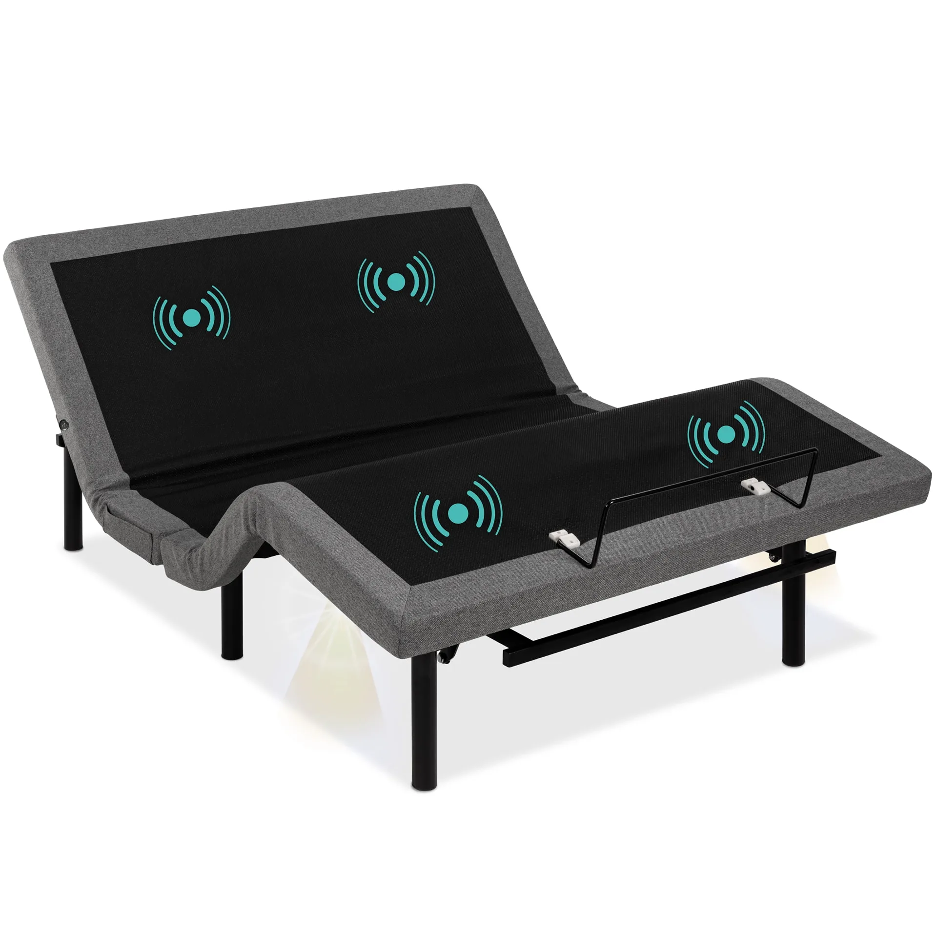 Best Choice Products Queen Size Adjustable Bed Base for Stress Management with Massage | Remote Control | USB Ports