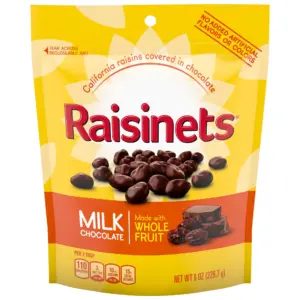 Raisinets | Milk Chocolate Covered California Raisins | Resealable Bag | 8.0 Ounce