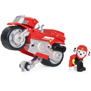PAW Patrol | Moto Pups Marshalls Deluxe Pull Back Motorcycle Vehicle with Wheelie Feature & Figure