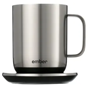 Open Box Ember Temperature Control Smart Mug 2 | 10 Ounce | Stainless Steel | Up To 1.5-hr Battery Life | App Controlled Heated Coffee/Tea Mug | Improved Design