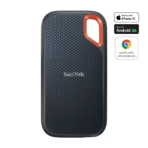 SanDisk 1TB Extreme External Portable SSD | Up to 1050MB/s | USB-C | USB 3.2 Gen 2 | SDSSDE61-1T00-AW25 | 1 TB | 0.38 Inch | 2 Inch