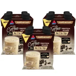 Atkins Iced Coffee Protein Shake | Cafe Au Lait | Keto Friendly | 11 Ounce | 12 Count