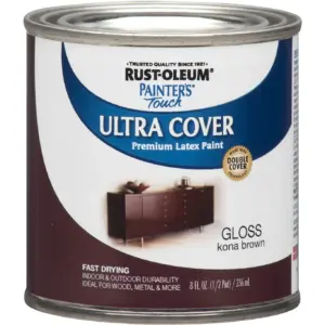 Rust-Oleum Painters Touch Ultra Cover Indoor & Outdoor Gloss Kona Brown Paint 8 Ounce. | Case Of: 6