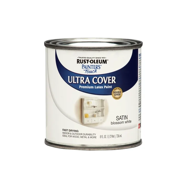 Rust-Oleum Painters Touch Ultra Cover Satin Blossom White Paint Exterior & Interior 0.5 pt
