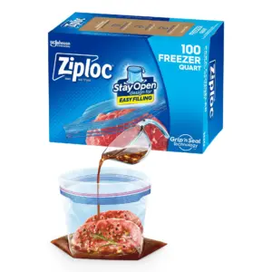 Ziploc Gallon Freezer Bags Press to Close 80 Count | Pack of 2