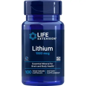 Life Extension Lithium | 1000 mcg | Lithium Orotate | Helps Maintain Cognitive Function and Memory | Low-Dose Formula | Non-GMO | Gluten-Free | Vegetarian | 100 Capsules