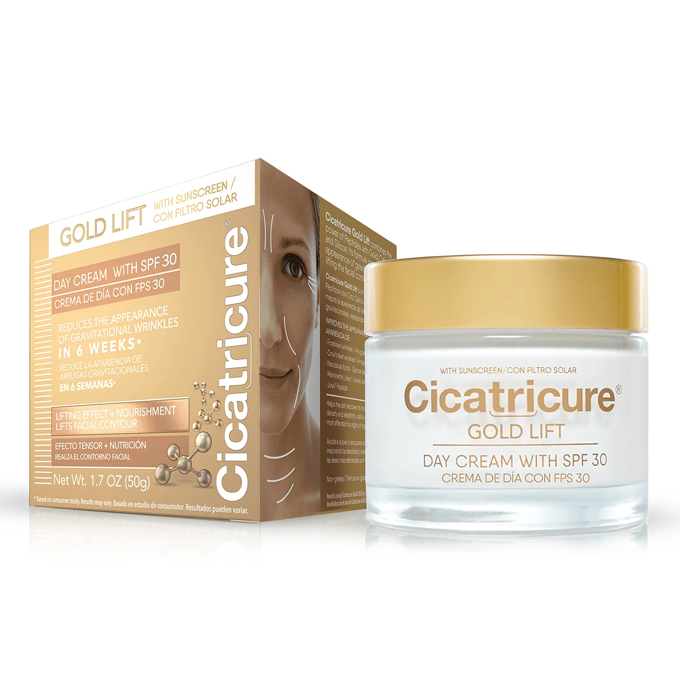 Cicatricure Gold Lift Day Cream | Anti Aging Face Moisturizer with SPF 30 | 1.7 fl Ounce | 1.7 Ounce