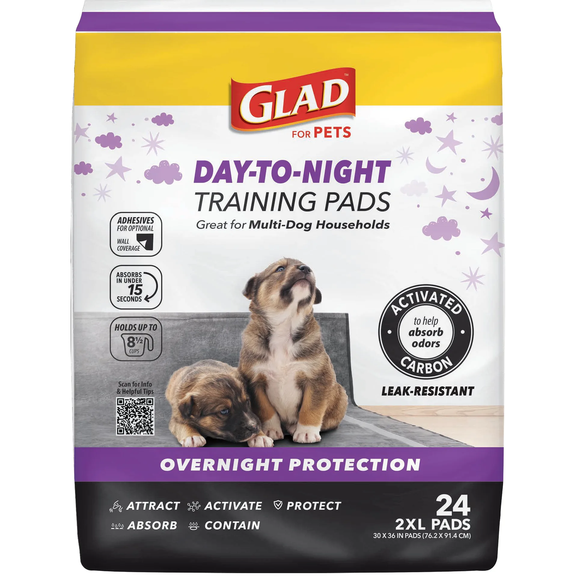 Glad Almohadillas de Entrenamiento para Perros Resistentes a Fugas de Carbon Activado Tamano Gigante | 30 X 36 | 24 Unidades