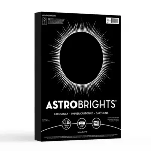 (2 pack) Astrobrights Colored Cardstock | 8.5 x 11 | 65 lb. | Eclipse Black | 100 Sheets