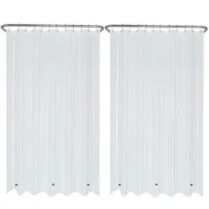 Liba Peva 8-Gauge Bathroom Shower Curtain Liner | 72 W X 72 H 8g Clear New Years Gifts 2025 | Waterproof | Mold and Mildew-Resistant | Gifts for Friends | Heavyweight Non-Toxic Fabric | 2 Pack | 72 W x 72 H (2 Pack) | Heavy Duty