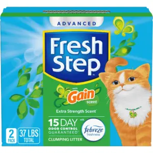 Fresh Step Advanced Clumping Litter with Febreze Freshness with Gain Scent | Fights Odor on Contact | 37 lbs. (2 x 18.5 lb. Box) (Package May Vary)