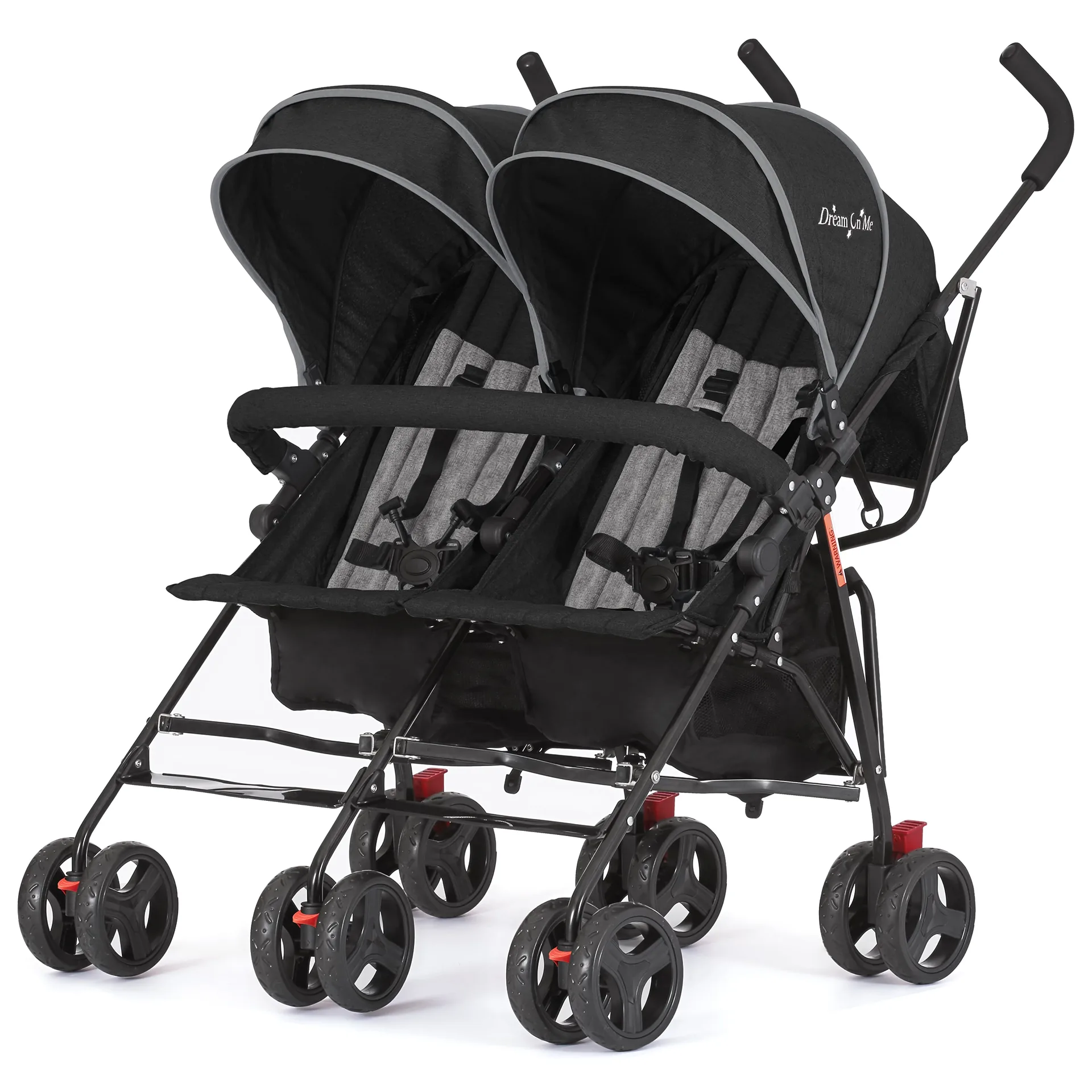 Dream On Me Volgo Twin Umbrella Stroller | Black