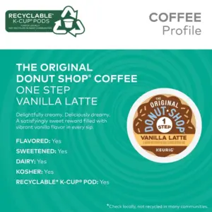 The Original Donut Shop Mocha Latte | Single-Serve Keurig K-Cup Pods | Flavored Coffee Pods | 20 Count