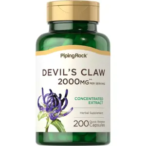 Devils Claw 2000mg | 200 Capsules | Herbal Supplement | Non-GMO | Gluten Free | By Piping Rock