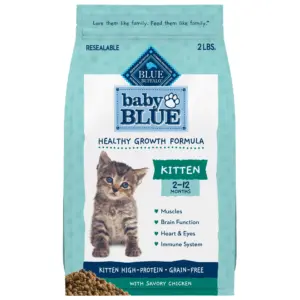 Blue Buffalo Baby BLUE Natural Kitten Dry Cat Food for Healthy Growth | Chicken | 2-lb. Bag | 2 lbs