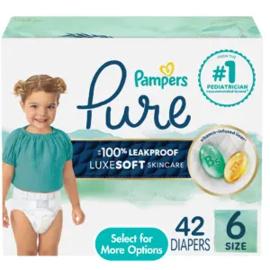 Pampers Pure Baby Diapers Size 6 | 42 Count (Select for More Options)