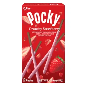 Glico Pocky Crunchy Strawberry Covered Biscuit Sticks | 1.79 Ounce | Single
