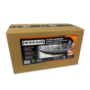 Quick Dams 10ft Water Activated Flood Barriers | Black | 68 lb
