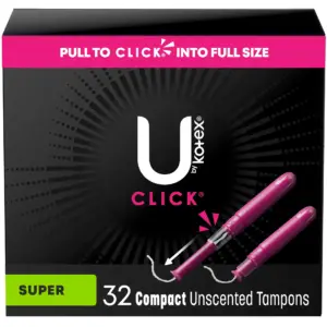 U by Kotex Click Compact Tampons | Super | Unscented | 32 Count | 1