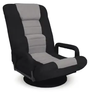 360-Degree Swivel Gaming Floor Chair with Foldable Adjustable Backrest Grey | Gray